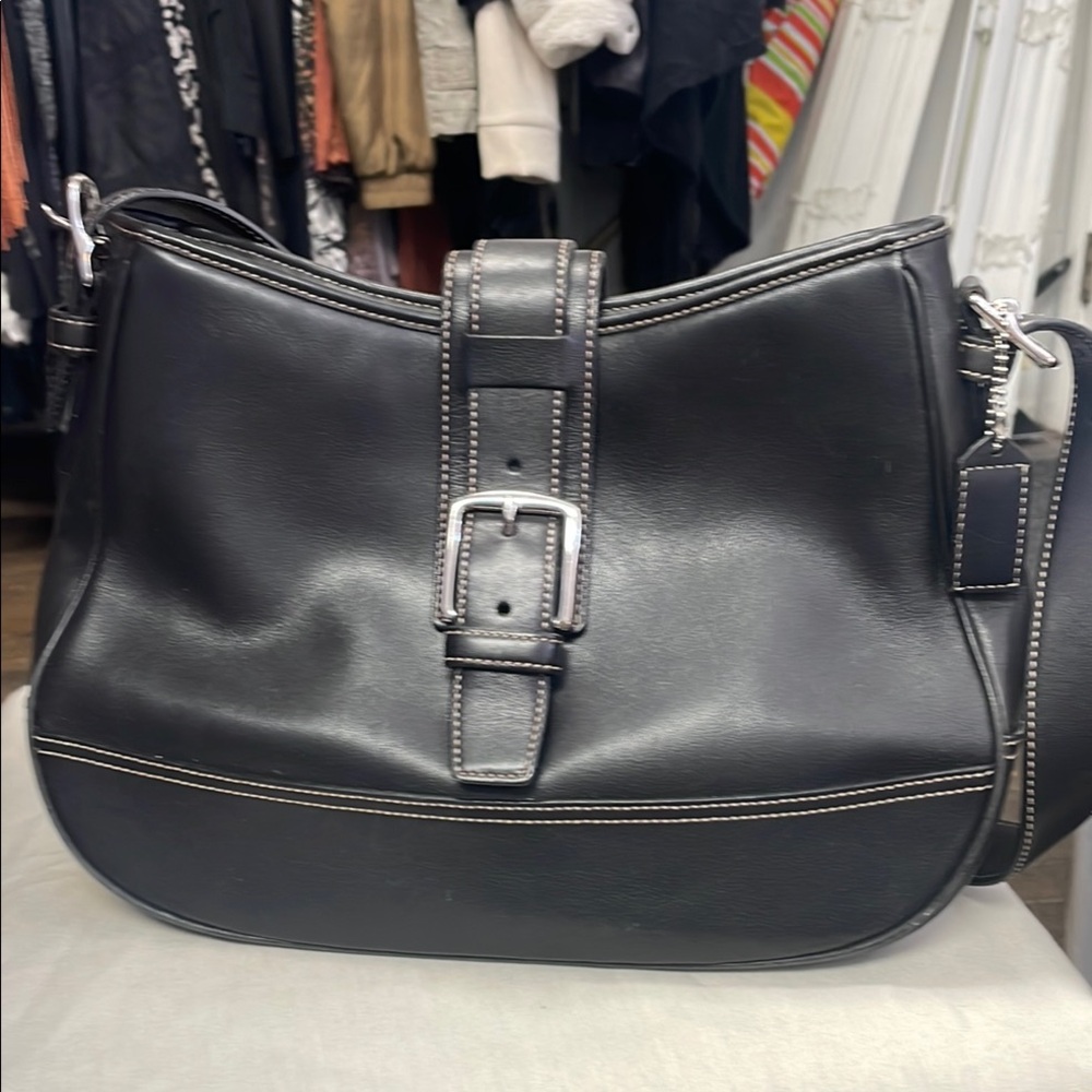 Black Leather Shoulder Bag